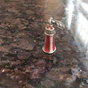 Red and sterling silver pandora charm